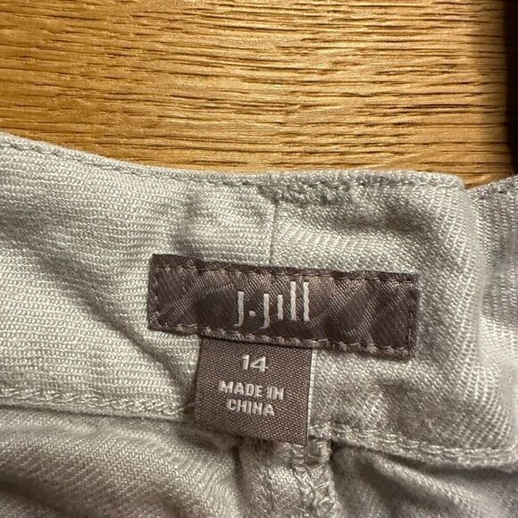 J. Jill linen pants gray white 14 - Picture 3 of 9